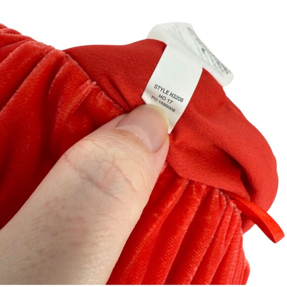 J.Crew Mini Skirt Womens Large TALL Orange Velvet Ruffle Flounce Pull On Pockets - Picture 12 of 12